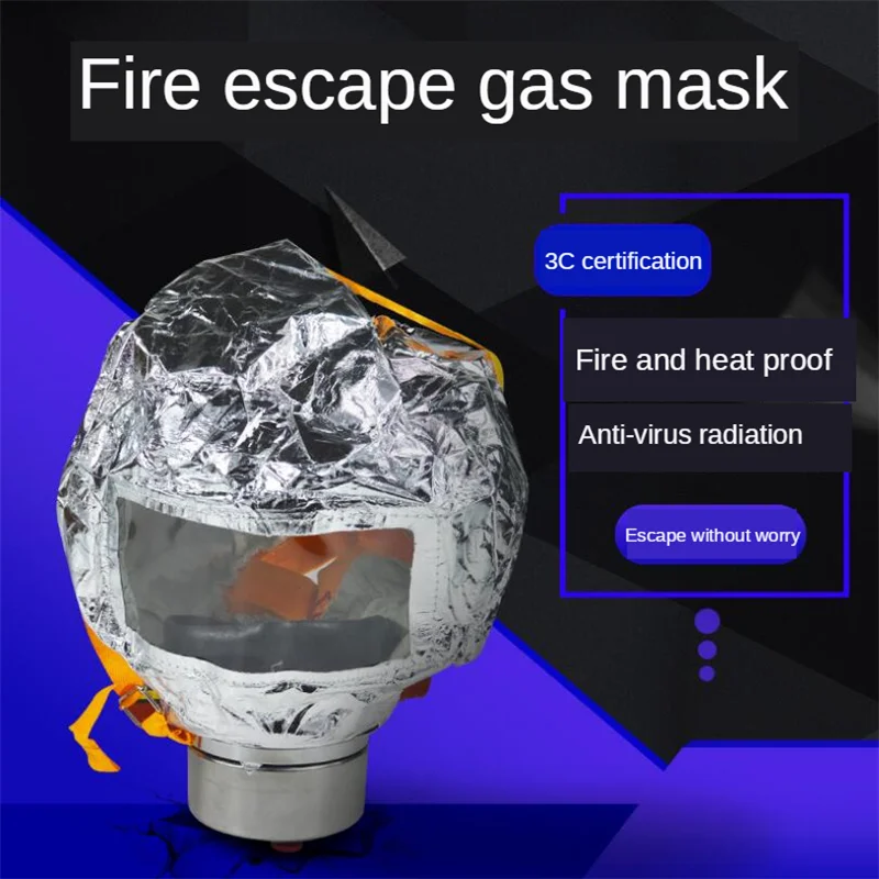 Máscara facial protectora contra incendios, respirador de autorescate, máscara de Gas, cubierta facial de humo, capucha de Escape de emergencia