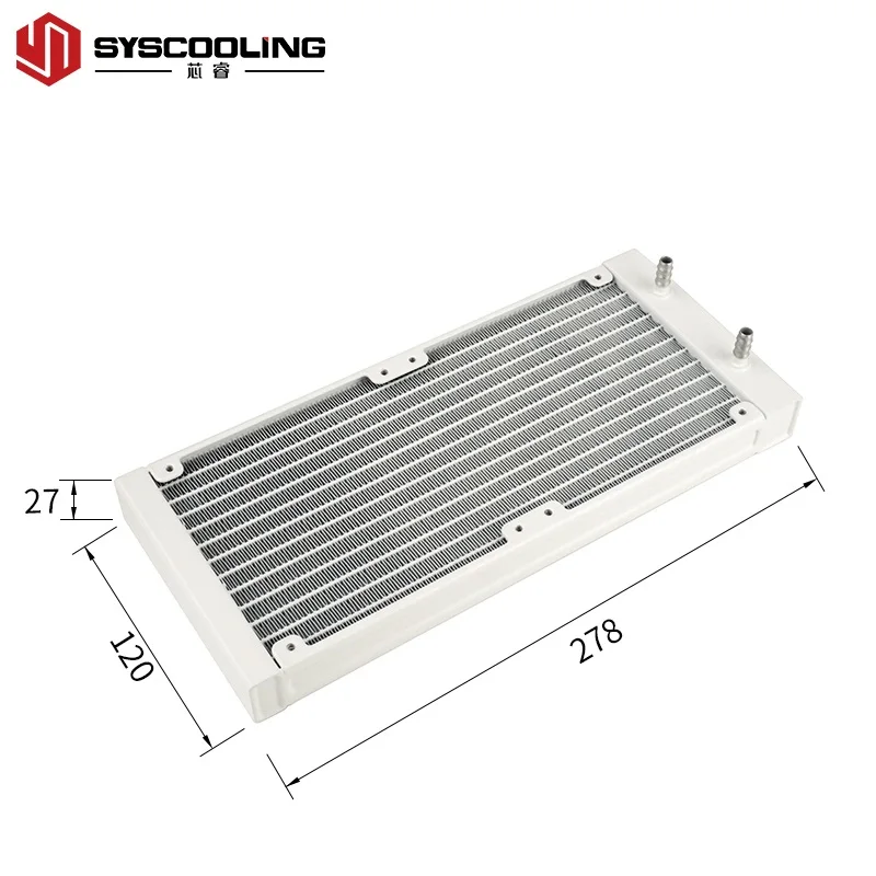 Imagem -04 - Syscooling-trocador de Calor de Refrigeração de Água Radiator120 de Alumínio Branco 240 360 mm Espessura 27 mm Rosca g1 Faça Você Mesmo Sistema de Refrigeração