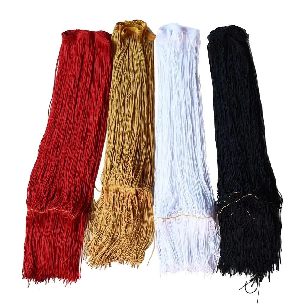 Vendita al dettaglio 2 yards/lot larghezza 50cm rosso oro nero pizzo nappa frange Trim fai da te abito latino indumento tenda accessori decorazione