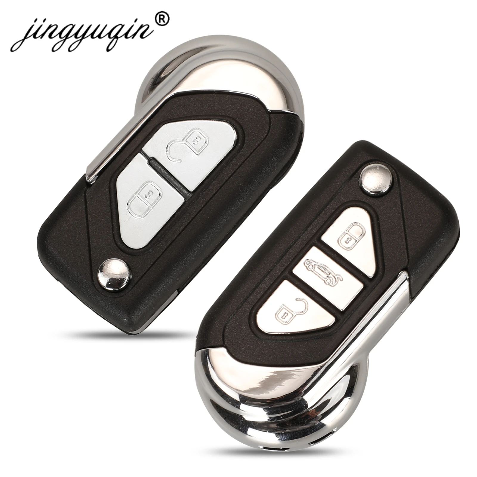 

jingyuqin Flip Remote Key FOB Case Shell For Citroen DS3 for Puegeot 2/3 Buttons Uncut VA2 Key Blade Housing Cover