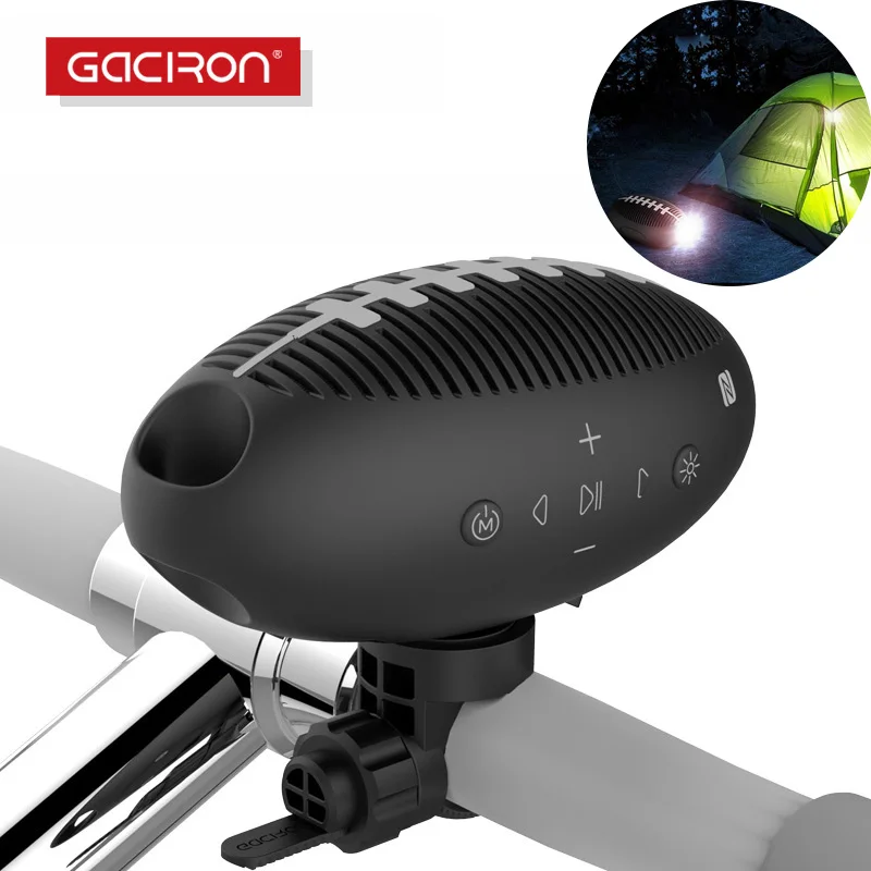 

Gaciron Bluetooth Mini speaker Wireless Portable Bike Audio Cycling Bicycle outdoor Subwoofer Sound 3D stereo Music Camp Light