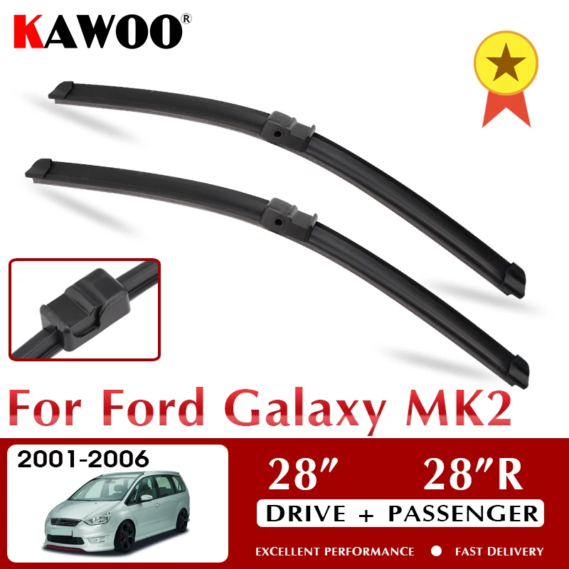 

KAWOO Wiper Front Car Wiper Blades For Ford Galaxy MK2 2001-2006 Windshield Windscreen Front Window Accessories 28"+28"R LHD RHD