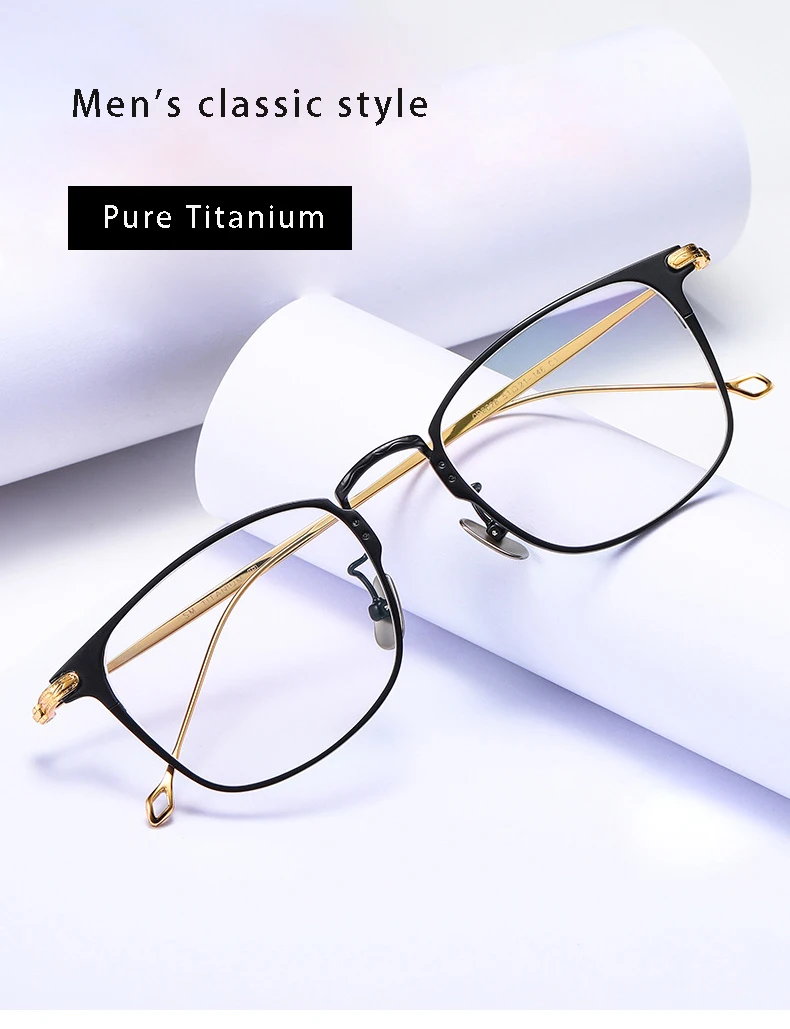 Titanium Prescription Glasses Anti Blue Ray Eyeglasses Progressive Lenses Wide Field Free Form Multifocal Lenses for Women