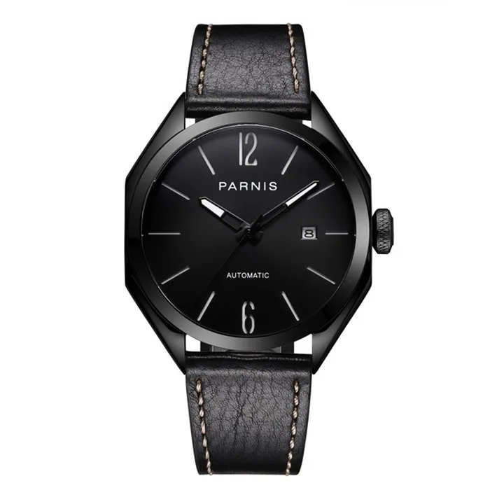 ساعة أوتوماتيكية للرجال، ساعات رجالي ماركة فاخرة بارنيس مان ساعة يد ميكانيكية ذاتية الرياح مقاومة للماء بحزام جلدي relogio