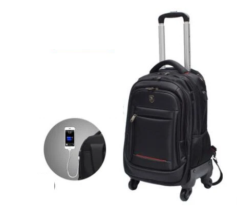 Travel trolley backpack bags on wheels carry on backpack hand luggage suitcase nylon travel wheeled backpack bag cabin luggage