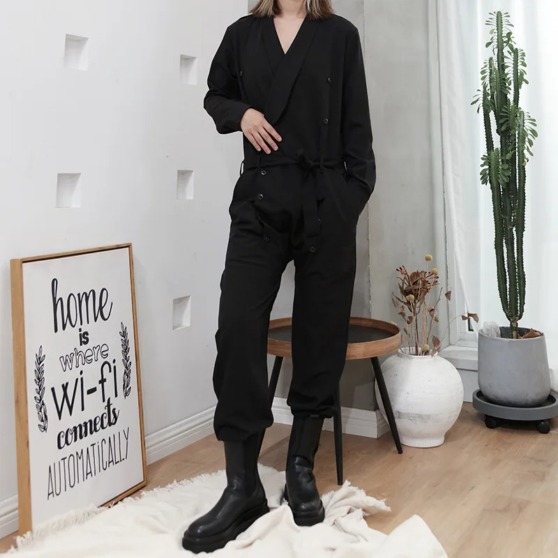 Vrouwen Cargo Jumpsuit En Najaar Nieuwe Classic Dark Fashion Street Casual Veelzijdige Losse Oversized Broek