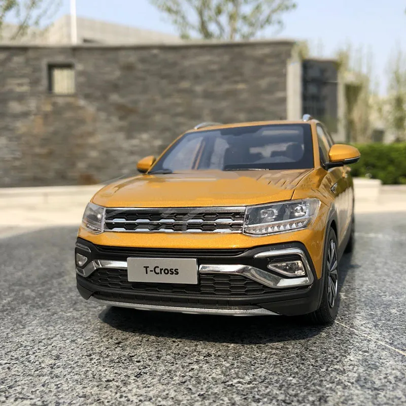 Original escala 1:18 Shanghai VW T-CROSS SUV coche en miniatura de aleación colección para adultos decoración estática regalos juguetes para niños-paint Flaws