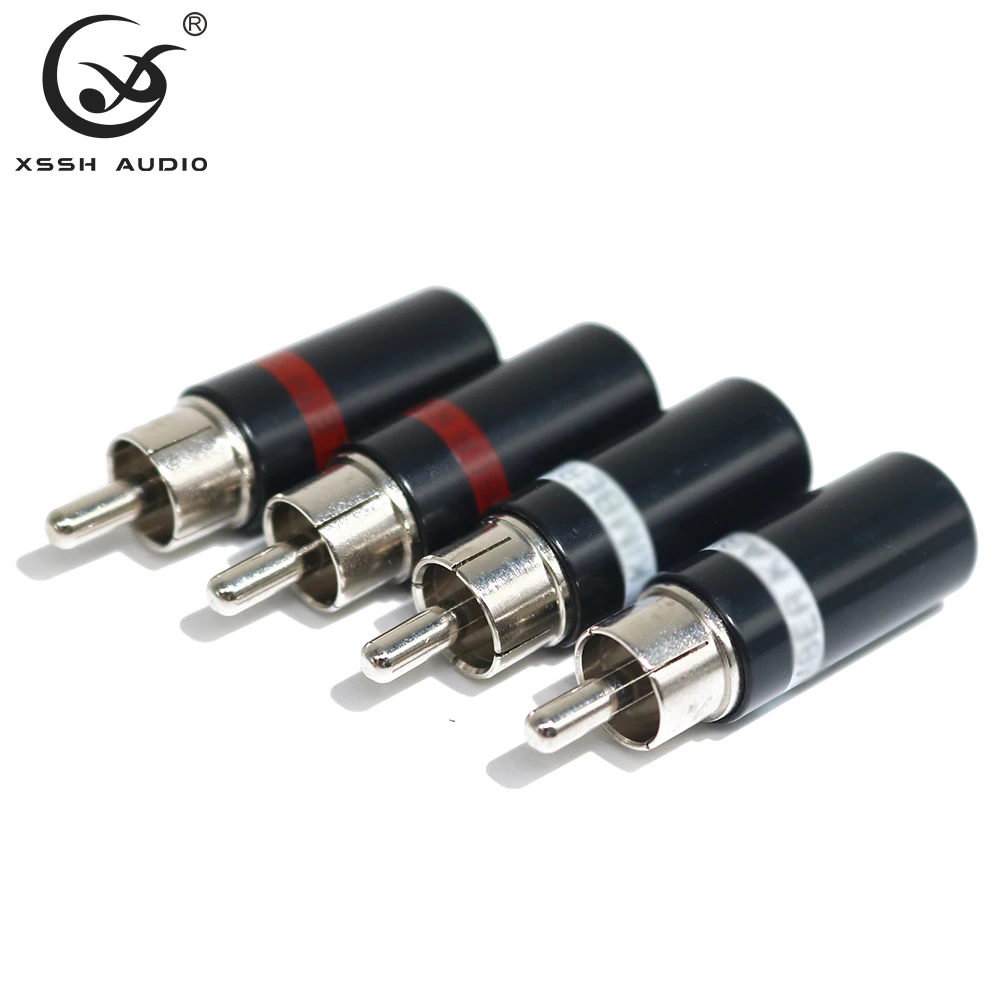 RCA XSSH-하이엔드 3mm 4mm 5mm AV 오디오 케이블, 용접 금도금 황동 오디오 RCA 플러그 커넥터 잭 터미널, 4 개/8 개/16 개