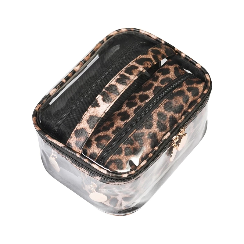 Ladies Leopard PVC Cosmetic Bag Travel Waterproof Beauty Makeup Toiletry Storage Case Lipsticks Holder Organizer Accessories