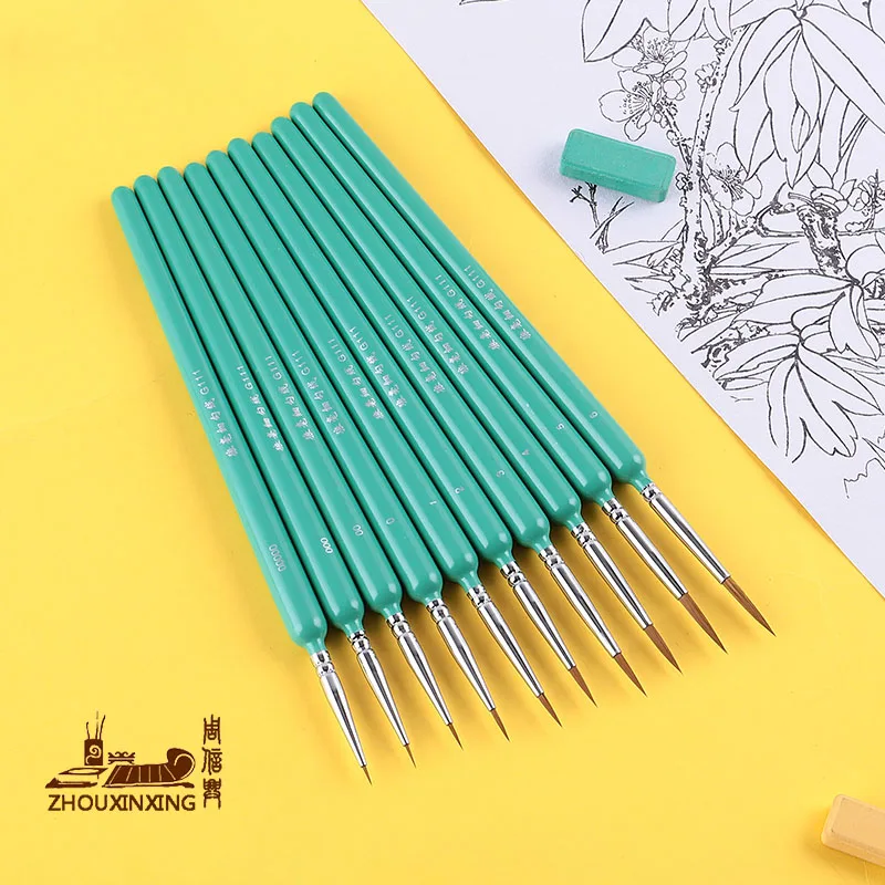 10 pcs/set art painting brushes weasel hair paint brush gouache pen watercolor brush oil paints for beginners and artists