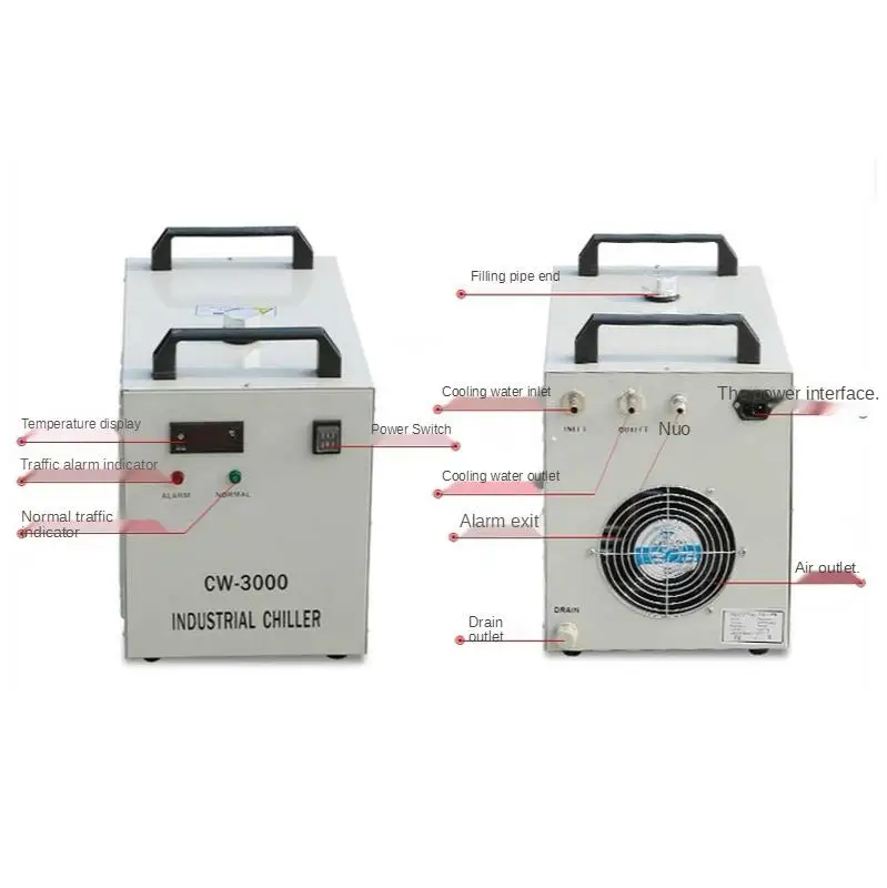 อุตสาหกรรม Cooler Water Chiller CW-3000AG สำหรับ50W/60W/80W/100W CO2เลเซอร์เครื่องตัดแกะสลักเครื่อง