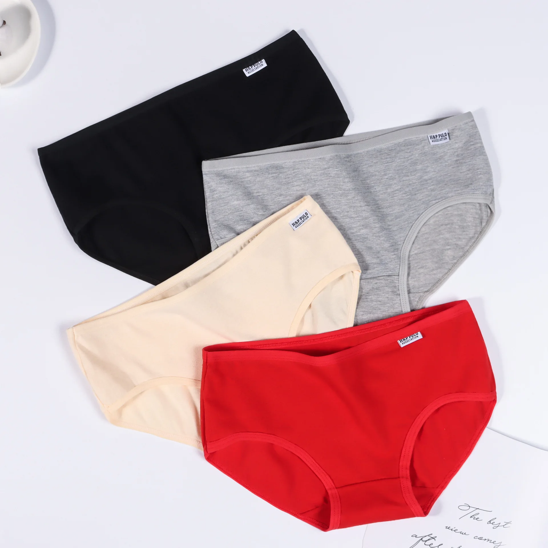 3Pcs/Set Women's Panties Cotton Briefs Underwear High-quality Soid Color Pure Mid-waist Breathable Female Plus Size Lingerie