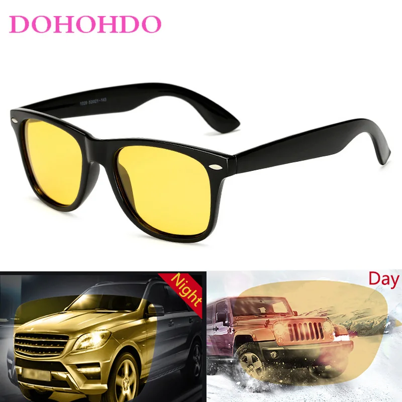 

DOHOHDO Mirror Reflective Sunglasses Women Rice Nails Polarized UV400 Men Night Vision PC Transparent Eyewear Sun Glasses UV400