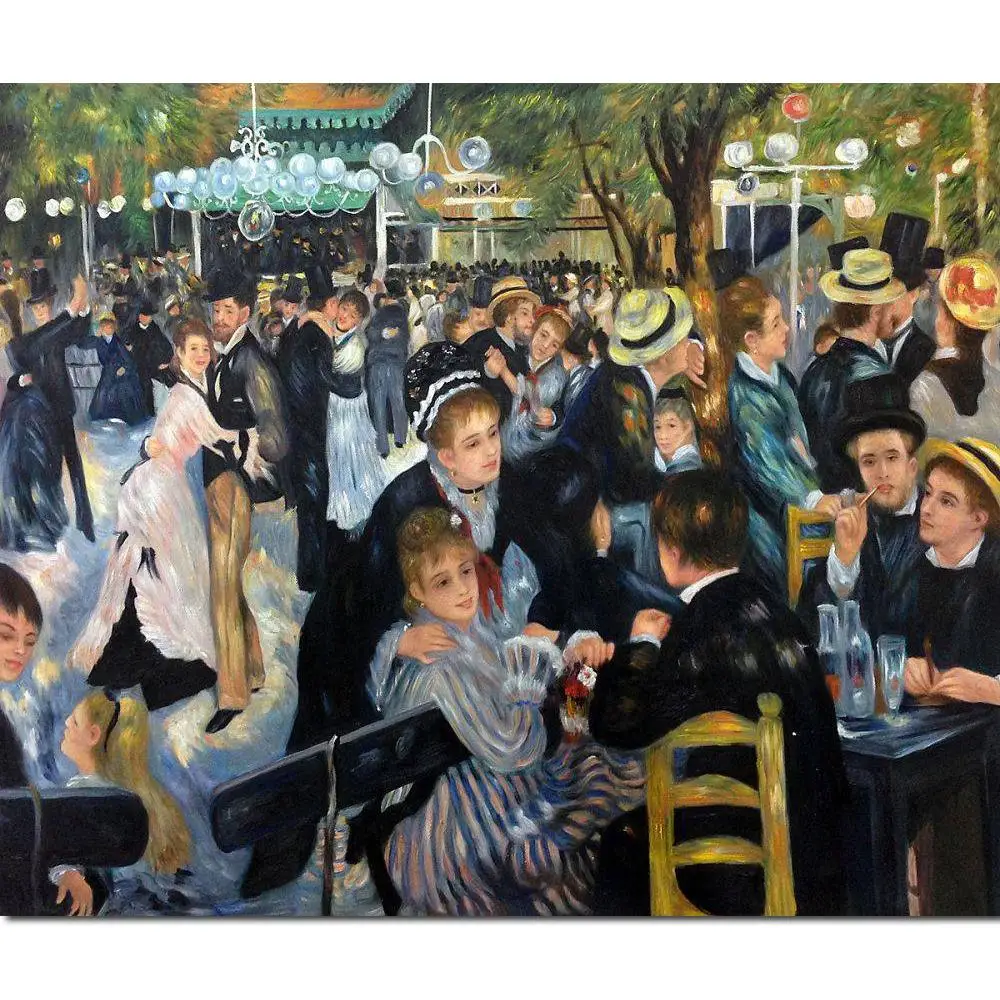 

Famous Canvas Art Ball at the Moulin De La Galette Pierre Auguste Renoir Painting Replica Portrait Artwork Handmade Wall Decor