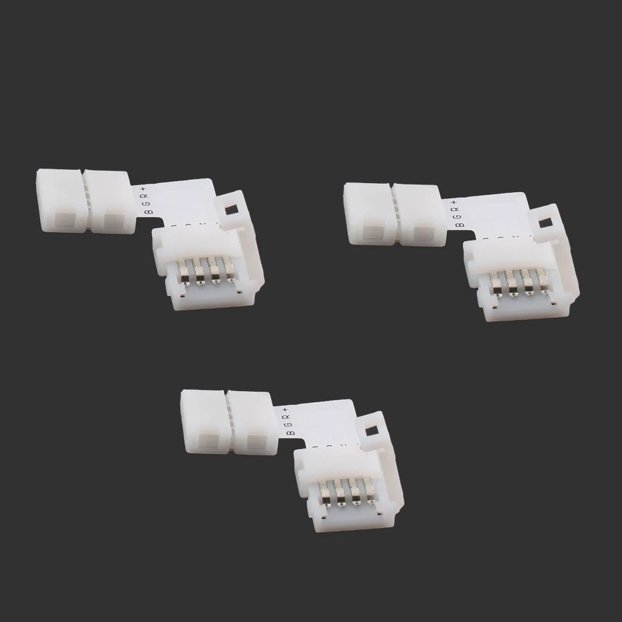 5PCS 10mm L Shape LED Strip Connector 2/3/4/5PIN Free Soldering For connecting corner right angle 5050 RGB RGBW ws2812 LED Strip