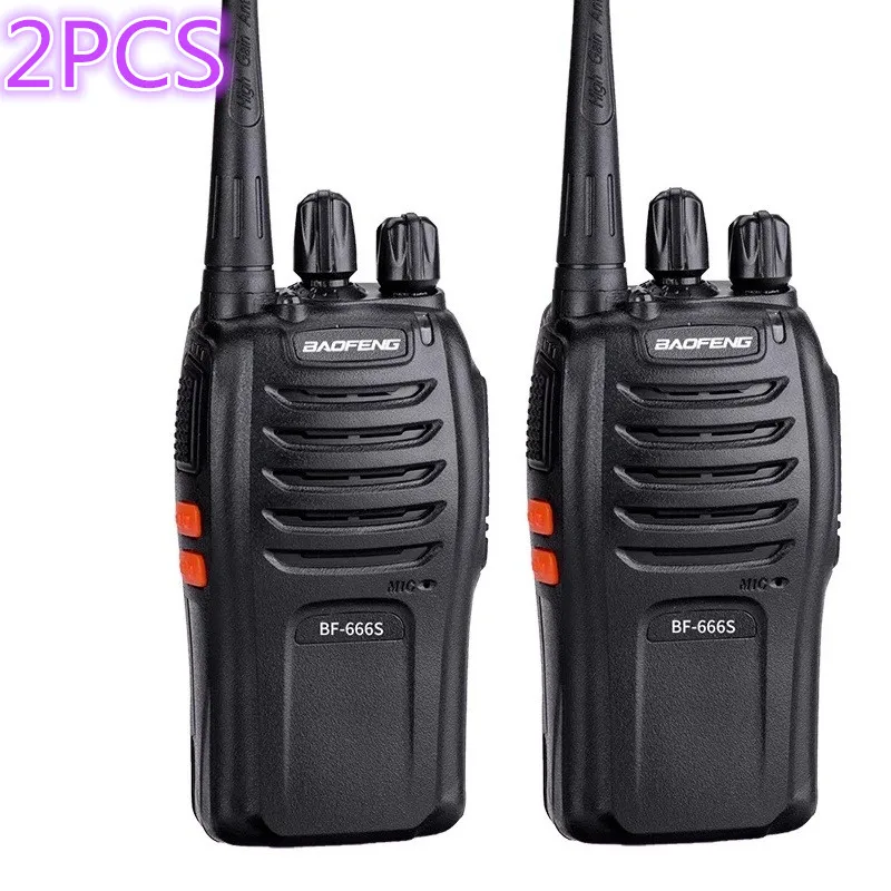 2PCS  Baofeng BF-666s Walkie Talkie 16CH Practical Two Way Radio UHF Woki Toki Portable Ham Radio 5W Flashlight Programmable