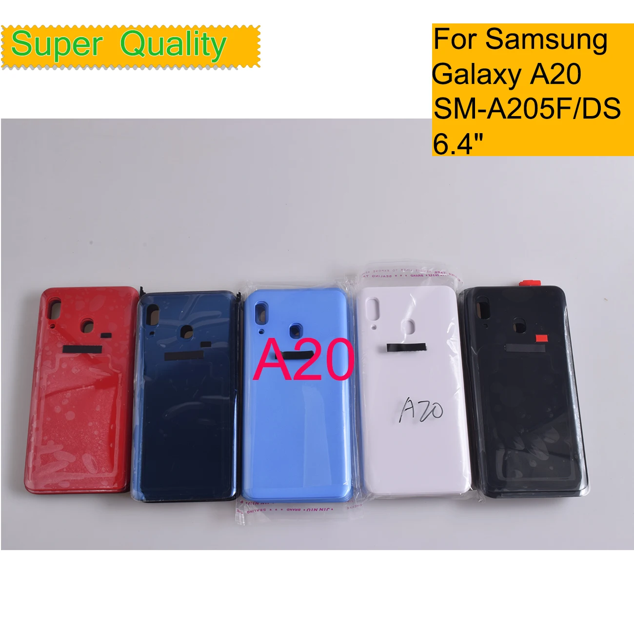 

10Pcs/Lot For Samsung Galaxy A20 A205 A205F Housing Back Cover Real Case Battery Door Chassis Housing Replacement