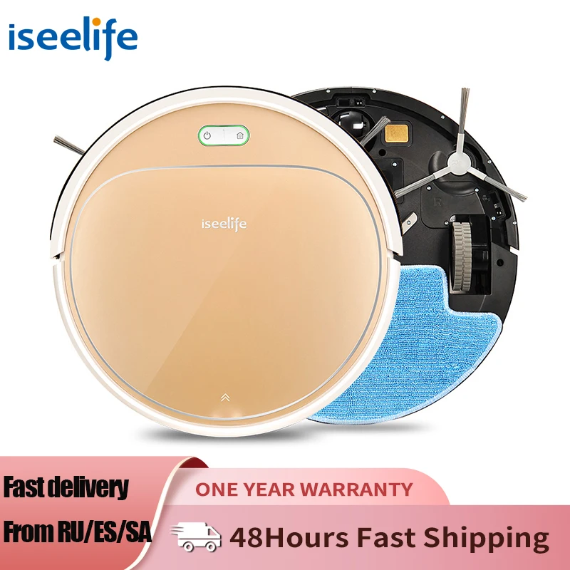 ISEELIFE 1300PA Smart Robot Vacuum Cleaner 2in1 for Home Dry Wet Water Tank Auto Charge PRO3S for Pet Hair Cleaning