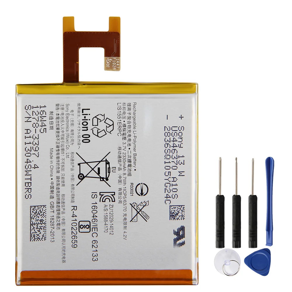 Original Replacement Battery LIS1502ERPC For Sony Xperia Z L36h L36i c6602 SO-02E C6603 S39H LIS1551ERPC Phone Batteries 2330mAh