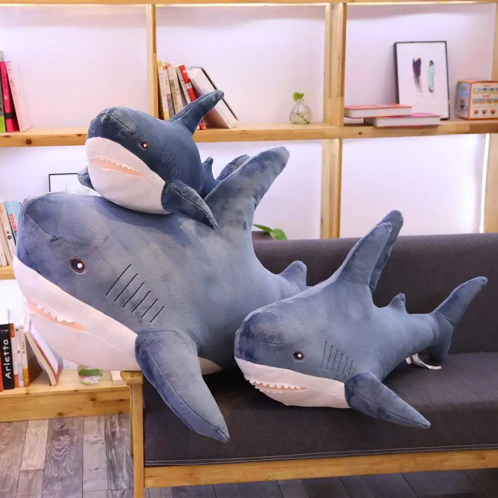 Giant Simulation Russia Shark Skin Pillows Shark Plush Fish Pillow Toys Lifelike Appease Soft Animal Kids Baby Toy Child Gift