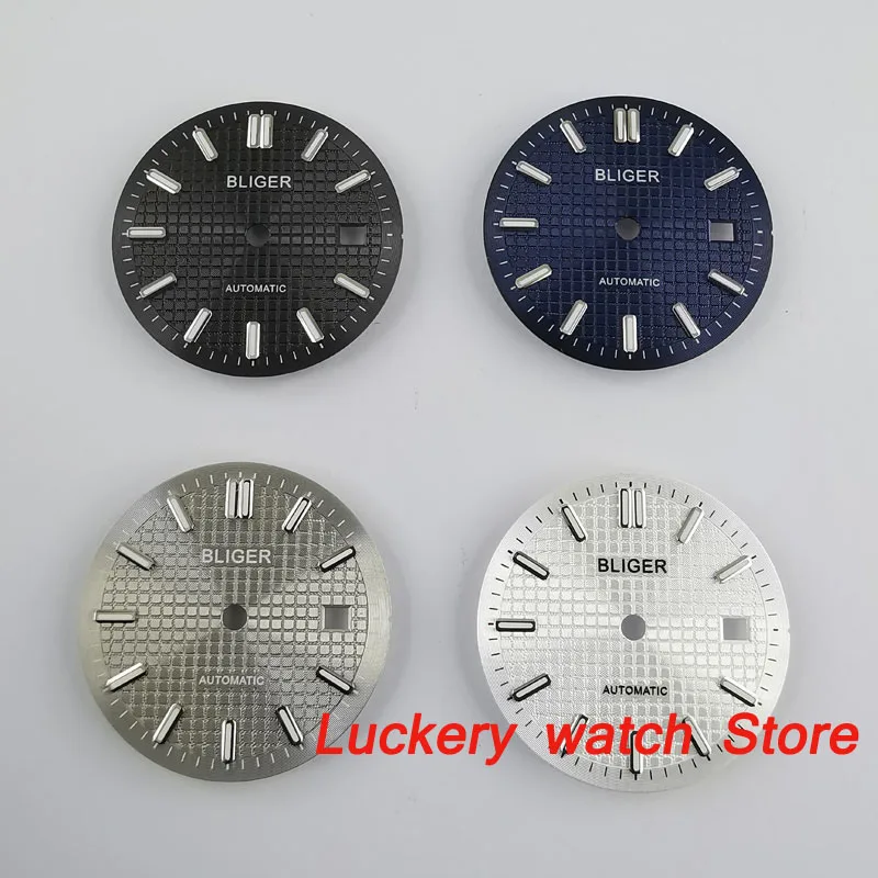 

31mm bliger white gray black blue Dial Luminous mark fit for Miyota 8215 821A，ETA 2824 2836,Mingzhu 2813 Automatic Movement-BP81