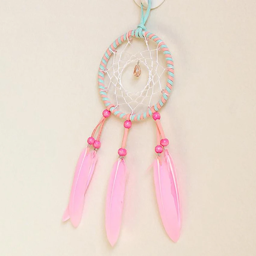 Handmade Wall 28cm Hanging Korean Velvet Goose Feathers Dream Catcher Wind Chimes, Home Decoration Craft Birthday Gift