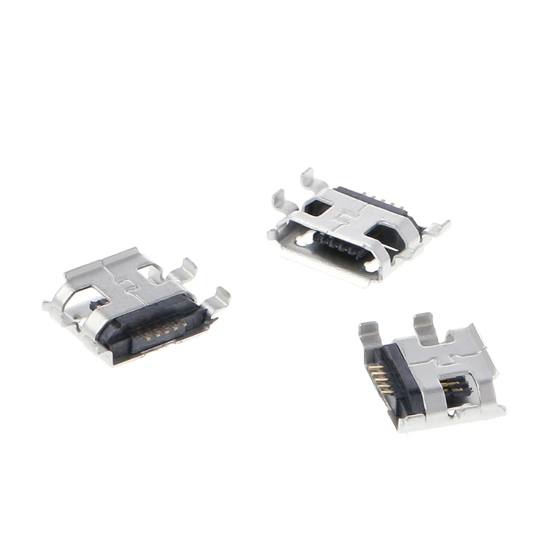 10 Pcs Micro USB Type B 5 Pin Female SMD 4 Pin Legs DIP Socket Connector Drop Ship Support