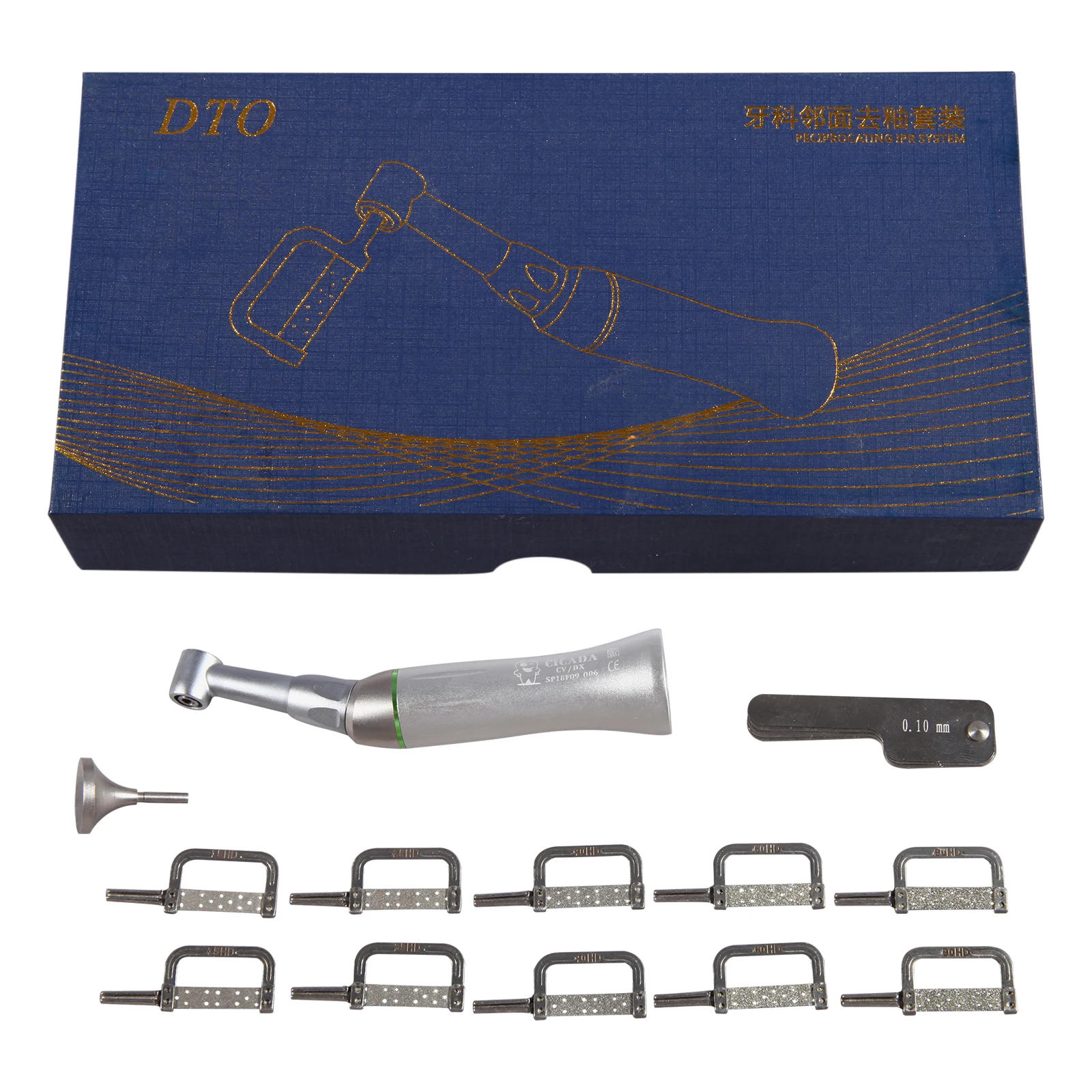 New 4:1 Reduction Dental Contra Angle Handpiece Interproximal Strips Kit Reciprocating IPR System