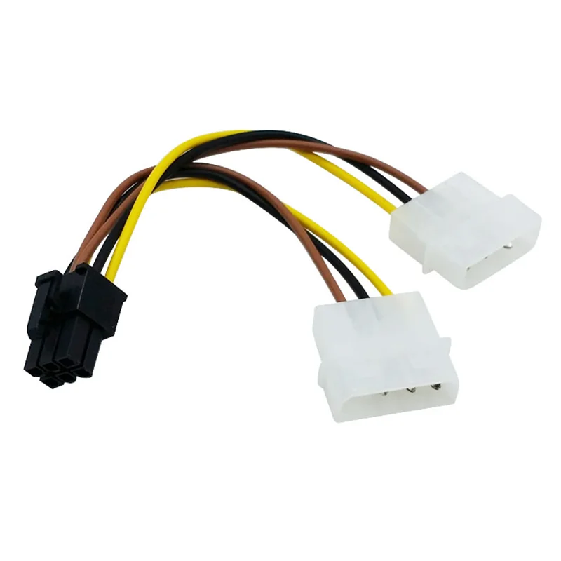 

2*4Pin Molex IDE to 6Pin PCI-E Graphic Card Power Supply Cable Adapter PC Video Card Connector Cable Converter Cord