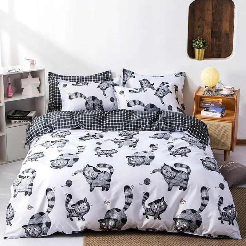 

55 Simple Bedding Set With Pillowcase Duvet Cover Sets Bed Linen Sheet Single Double Queen King Size Quilt Covers Bedclothes