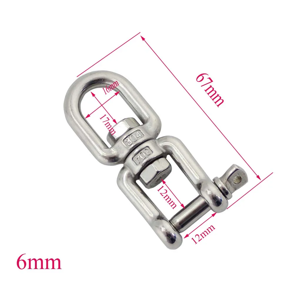 Stainless Steel Marine Eye and Jaw Swivel Marine SS304 Eye-Jaw Type Swivel Anchor Chain Connector 6mm