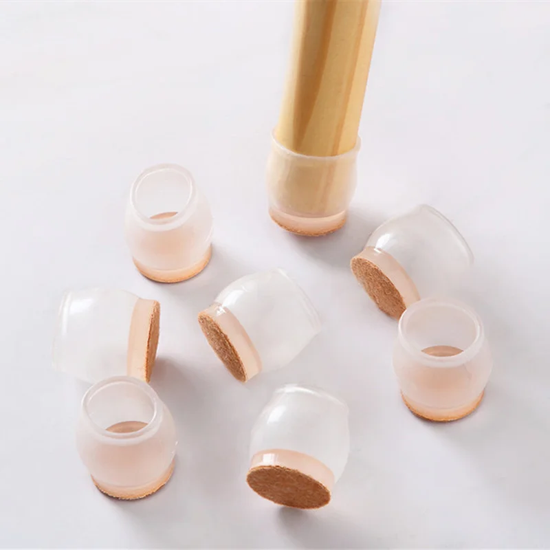 16pcs Non-Slip Silicone Chair Caps Table Foot felt Pads furniture leg stopper cup sofa feet Cover Socks Wood Floor Protectors