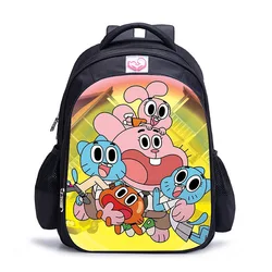 16inch The Amazing World of Gumbal Backpack for Teenager Boys and Girls Teenager Schoolbags Satchel Kids Book Bag Mochila