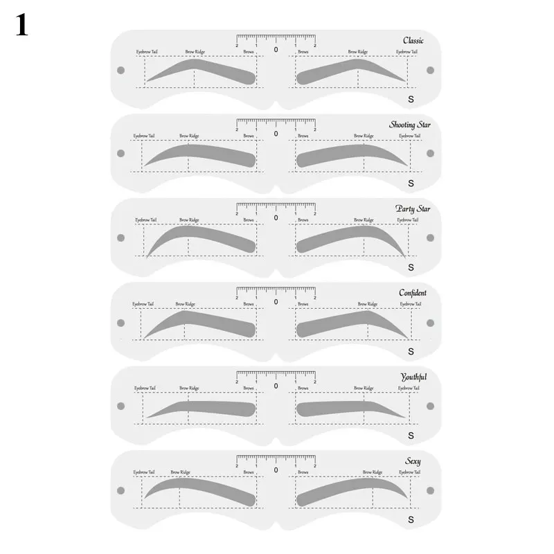 6 Style Makeup Eyebrow Mold PEVA Soft Eyebrow Shaper With Elastic Band Reusable DIY Makeup Tools For Beginner Eyebrow Stencils