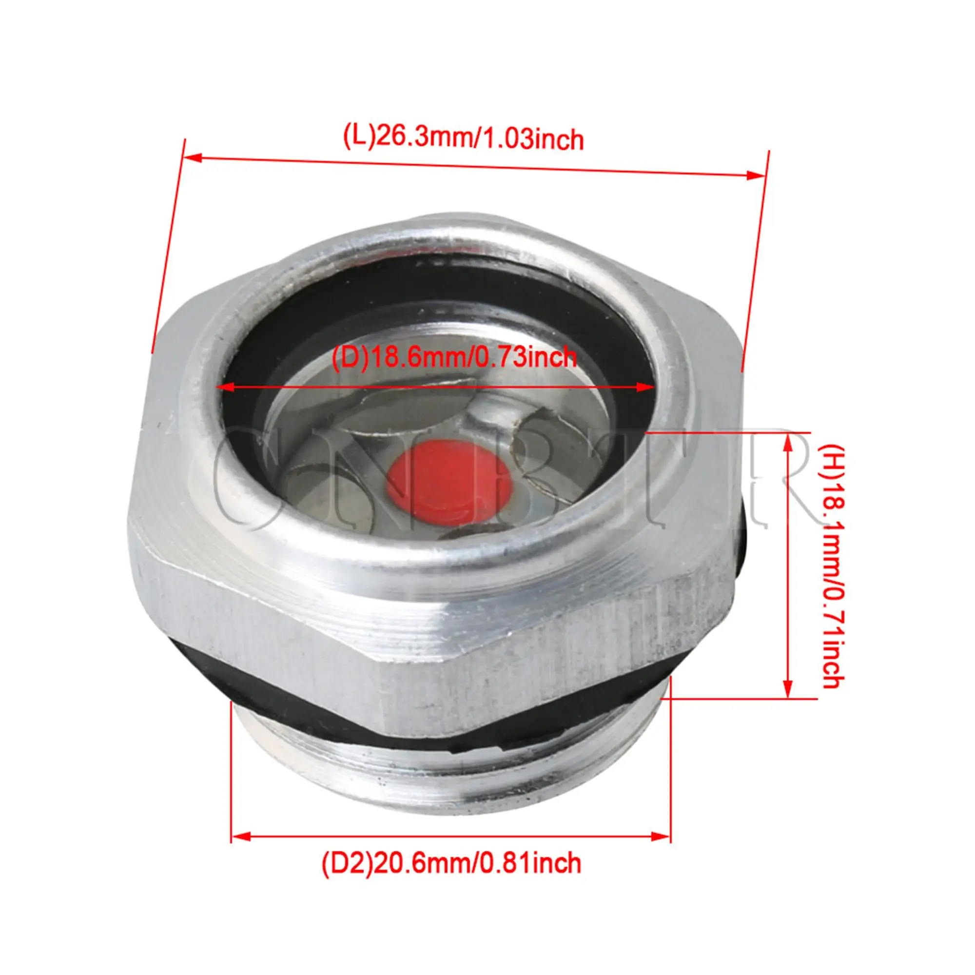 CNBTR 4Pcs Oil Level Gauge Sight Glass G1/2 Male Threaded AL Air Compressor Fitting