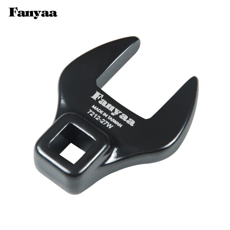 Fanyaa Open End Crowfoot Wrench Head, Crowfoot Type Socket Ratchet Wrench Head Fitting Part, Square Drive 1/2,  27-35mm