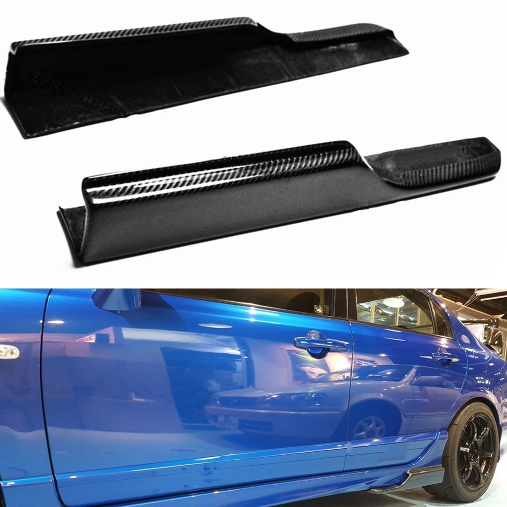 

For Honda Civic FD2 Real Carbon Fiber Car Front Side Skirt Corner Cover Trim Lower Bumper Splitter Lid Guard Plate Spats Lip