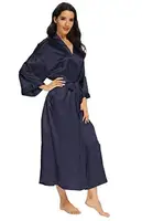 Women Silk Satin Long Wedding Bride Bridesmaid Robe Kimono Robe Feminino Bath Robe Large Size XXXL Peignoir Femme Sexy Bathrobe - Image 5