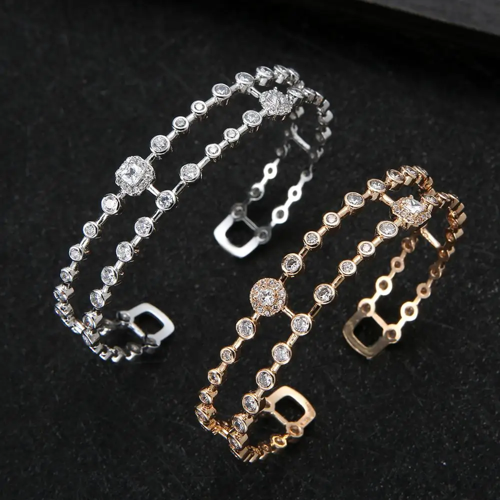 Luxury  Designer Top AccessoriesFashion Unique Jewel AAA Zircon MicPave Hand Bangle With Drop Shipping S0779