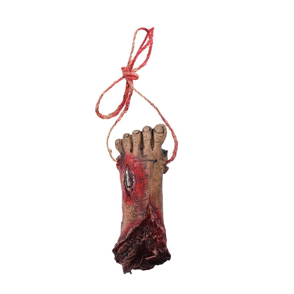 

Broken Severed Bloody Foot Fake Scary Halloween Hanging Ornament Body Parts Party Horror Props Organ Decor Haunted House