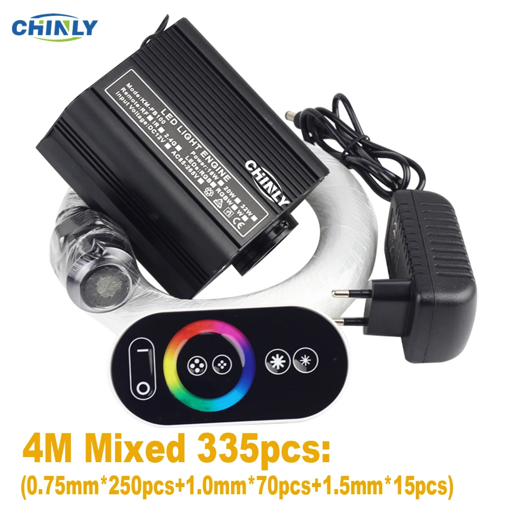 

16W RGB Touch Remote Fiber Optic Light 4Meter Mixed 335pcs Optical Fiber Stars Lights Decorative Playroom ,Showroom,Car Ceiling