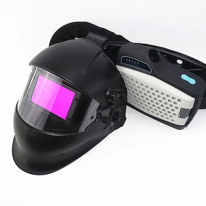 Respiratore purificatore d\'aria alimentato Auto oscuramento casco per saldatura attrezzatura protettiva personale industria maschera per saldatura