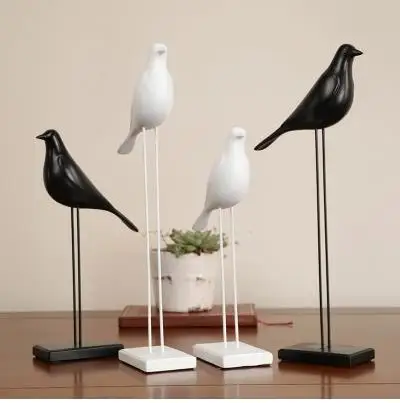 

SIMULATION BLACK AND WHITE BIRD CRAFTS, CREATIVE HOME DESKTOP DECORATIONS, OFFICE FURNISHINGS, EUROPEAN AND AMERICAN STYLE, BEAU