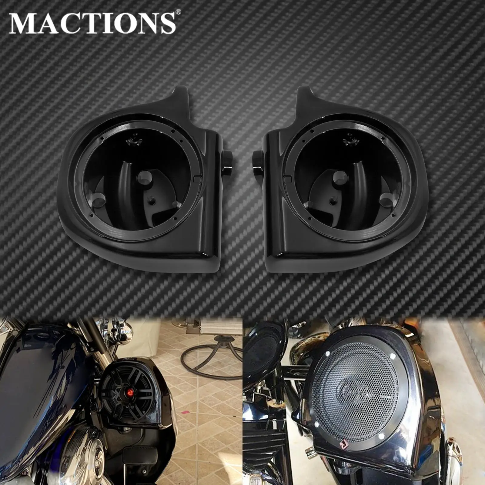 Motorcycle Black Vented Lower Fairing 6.5