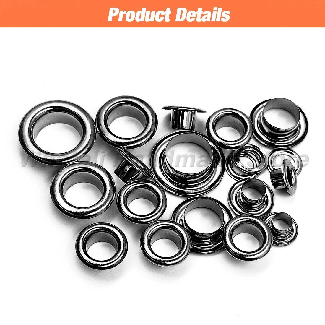 100Pcs Gunblack Color Hole Metal Eyelets Grommets with Washer For Leathercraft Diy Clothes Cap Bag Tags Shoes Belt Accessories