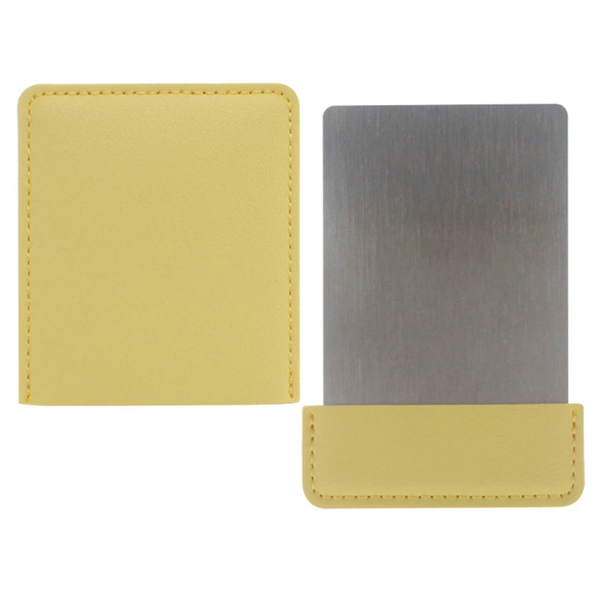 휴대용 메이크업 거울 광장 스테인레스 스틸 Len 화장품 거울 PU 가죽 아름다움 메이크업 거울 헤어 스타일링 액세서리