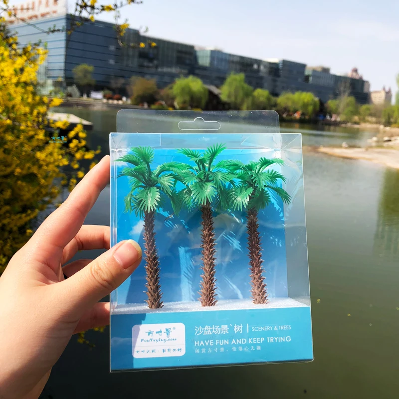 Modelo de palmera de coco de plástico, macetas de plantas de selva tropical, artesanía de bonsái, Micro paisaje Diy, Diorama, paisaje, mesa de arena, decoración de jardín