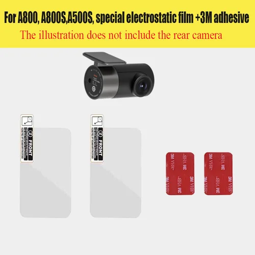 Para 70mai A500S A800 A800S 4K Dash Cam cámara trasera película electrostática especial + adhesivo 3M 2 uds + herramientas auxiliares