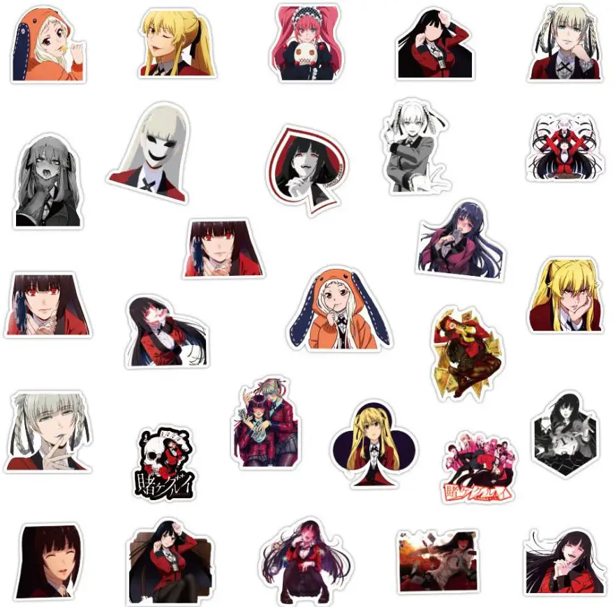 10/30/50/100Pcs Mad Gamble Series ลึก Kakegurui สติกเกอร์ Graffiti Cool หมวกนิรภัย Classic Window น้ำถ้วยรถเข็นยอดนิยม