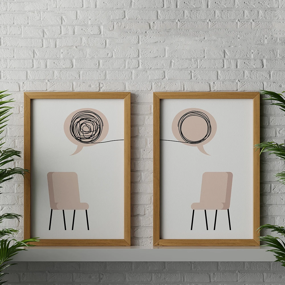 Therapy Counselor Office Wall Art Digital Posters Prints Canvas Painting Nordic Wall Pictures For Psychologist Home Decor